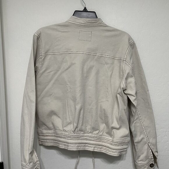 Rails beige jean jacket - draw string hem - Size Medium - Rtl $278 - New w/tags - Picture 2 of 4